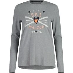 Maloja GrauschnepperM. Traceable BioRe Longsleeve Women - Grey Melange 0114